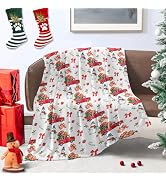Christmas Throw Blanket Xmas Flannel Fleece Blanket Winter Holiday Blankets and Throws Cozy Warm ...