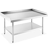 GRIDMANN NSF 16-Gauge Stainless Steel 48"L x 30"W x 24"H Equipment Stand Grill Table with Undersh...