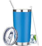YEBTS Life 20 oz Tumbler with Lids and Straws, Stainless Steel Insulated Travel Coffee Mug, Doubl...
