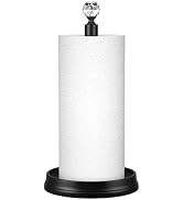 KASUNTO Paper Towel Holder (with Crystal Head) Steel Paper Towel Holder countertop,Black Paper To...
