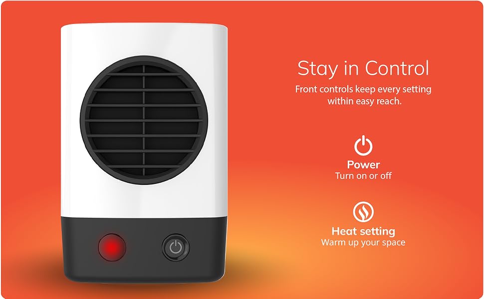 Image of heater manual display with text reading stay in control.