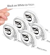 Goknu P12 Labels Replacement for Letratag DYMO Refills 12mm x 4m 1/2 x 13 Black on White Paper La...
