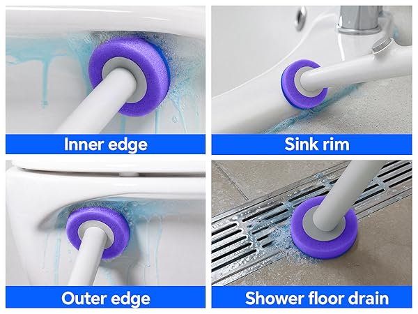 Versatile hygienic scrubber pad cleans beyond the bowl. Perfect compact tool for family lifestyles.