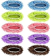 Vowanop Mop Slippers Shoes 5 Pairs (10 Pieces) - Microfiber Cleaning House Mop Slippers, Floor Cl...