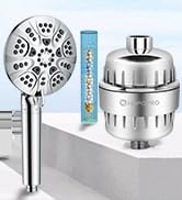HOPOPRO Filtered Shower Head with Handheld, 6 Settings High Flow Showerhead with Filter Hard Wate...