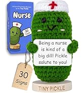 Nurse Gifts for Women - Positive Pickle Crochet with 30 Fun Appreciation Signs - Funny RN Gift Id...