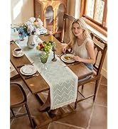 UWWGKK Table Runners 72 Inches Long Waterproof Boho Table Runner with Tassel Fringe,Table Runner ...