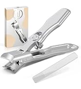 Nail Clippers for Men Thick Nails,INXEN Wide Jaw Opening No Splash Fingernail Clipper with Catche...