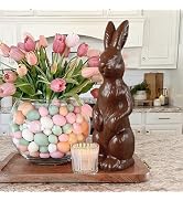 Zesua Easter Decorations - 14.5" Easter Bunny Figurine - Easter Decorations for Home - Standing C...