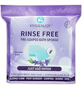 Hygienjoy Body Wipes for Adults Bath Sponges No Rinse -Single USE Shower Wipe - Dry and SOAP Infu...