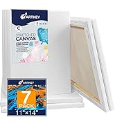Stretched Canvases for Painting 11x14 Inch 7-Pack, 10 oz Triple Primed Acid-Free 100% Cotton Blan...