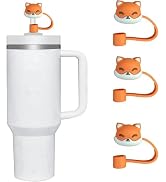 3Pcs Foxes Straw Cover for Stanley 40&30 Oz Cup, 8mm Silicone Straw Covers Cap for Stanley Cup Ac...