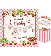 40pc Strawberry Napkins Decorative Girl Strawberry Baby Shower Decorations | A Sweet Baby Is On H...
