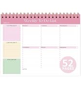 Weekly To Do List Notepad with 52 Undated Sheets (8.5"×11"), Desk Weekly Planner Notepad for Offi...