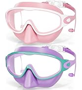 Aegend Swim Goggles with Nose Cover, 2 Pack Wide View Swimming Mask Anti-Fog/UV
