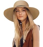 Sun Hats for Women, Oversize Wide Brim Straw Hat for Summer Travel Beach Foldable UV Protection w...