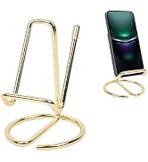 CREECHWA Gold Metal Phone Stand for Desk, One-piece Construction | Phone Stand for Office Desk, H...