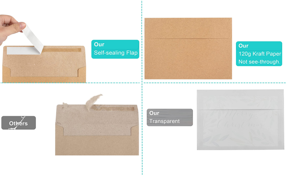 A2 Invitation Envelopes, Brown Kraft Envelopes