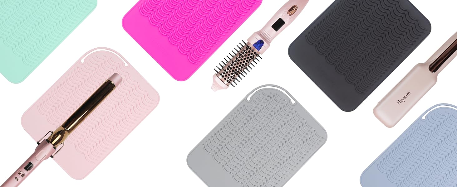 Heysam silicone heat-resistant mat is suitable for hair styling tools