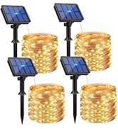 btfarm 4 Pack Solar String Lights Outdoor - Total 132FT 320LED Solar Fairy Lights Outside Waterpr...