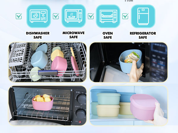 Silicone Food Storage Containers Lids Set Tupperware Caraway Nesting Lunch Box Bento Small
