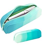 minimaliving Pencil Case,Colorful Silicone Waterproof Pencil Pouch Aesthetic Lightweight&Portable...
