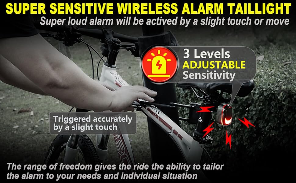 alarm motion sensor sensitive smart vibration remote wireless siren loud safety usb rechargeable