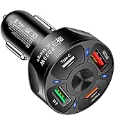 Car Charger Adapter,4 Ports USB Fast Car Charger QC3.0/PD20W/Type-c/2.1A, Smart Shunt Car Phone C...