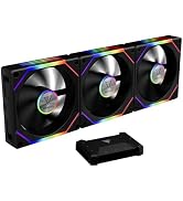 GAMDIAS 3x120mm ARGB PWM Case Fans w/USB Hub, 2 Blades (Standard & Reverse Blades) in 1 Fan Pack,...