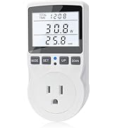 KETOTEK Watt Meter Power Meter Plug Electricity Usage Monitor, Energy Monitor with Backlight, Kil...