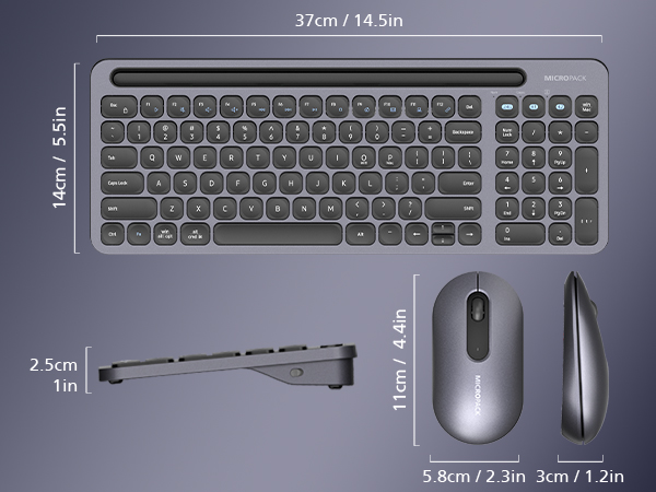 Full Size Wireless Keyboard and Mouse Combo