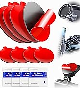 Product showcase of red automotive or industrial components with multiple views. Includes 'Primer' labeled bottles in sequence showing application process.