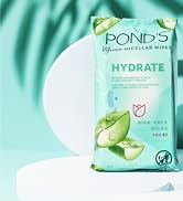 Pond's Vitamin Micellar Wipes For Dry Skin Hydrate Aloe Vera Removes Waterproof Makeup 25 Wipes