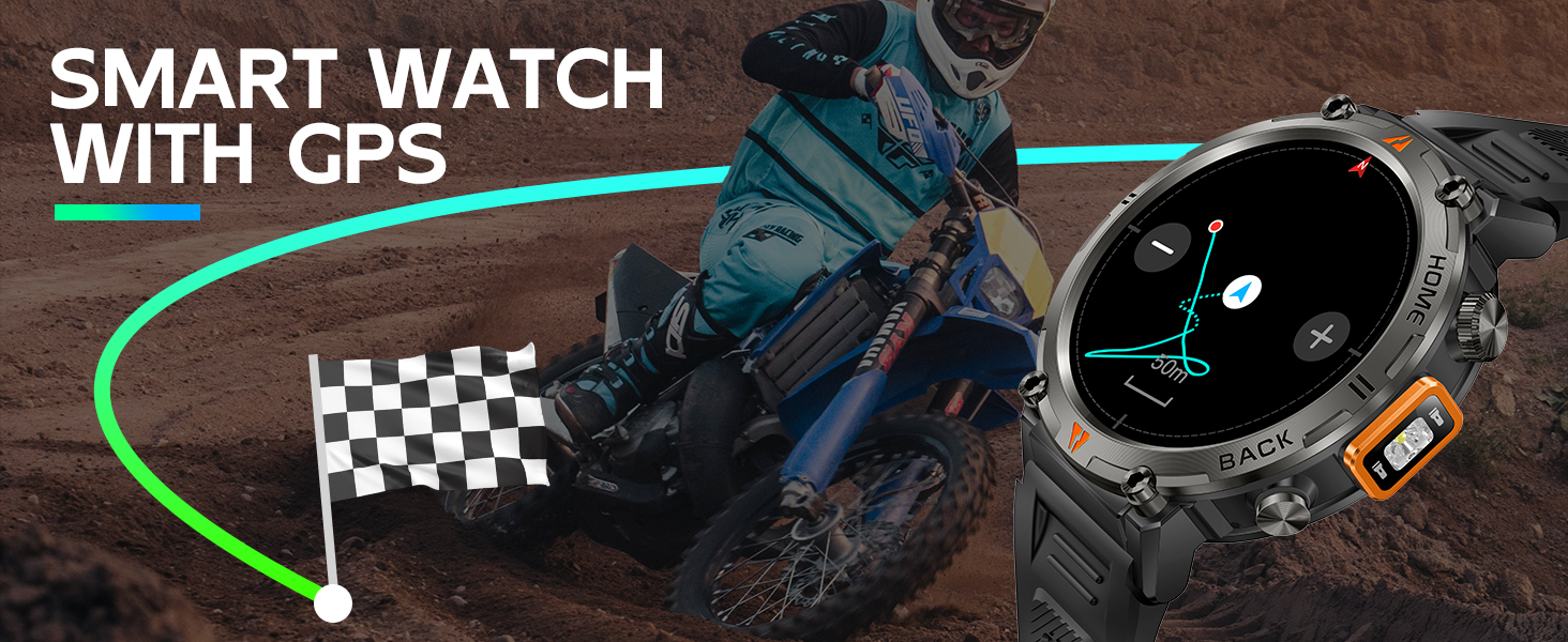 Military Smart Watches for Men 3ATM Waterproof (Built-in GPS)