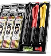 Nicpro 3 Pack Carpenter Pencil Set with Sharpener & Finger Grip, Mechanical Carpenter Pencils wit...