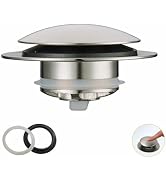 Brushed Bathtub Drain Stoppers, Wellup Universal Pop Up Bathtub Drain Stopper Replacement, Tip To...