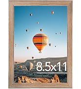 8.5x11 Picture Frame Rustic Brown for Wall Hanging or Tabletop, Wall Mounting Horizontally or Ver...