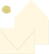 YINUOYOUJIA 50 Pack 5x7 Envelopes with 50Golden stickers(50,Cream) | A7 Invitation Envelopes,Self...