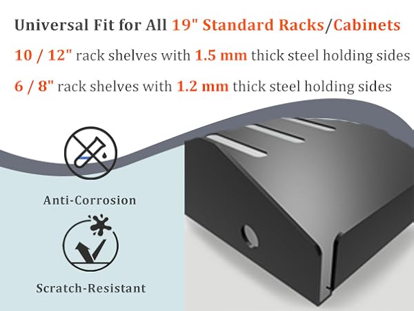 1U 6" deep rack shelf