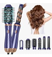 6 in 1 Hair Dryer Brush, Upgrade Detachable Blow Dryer Brush Air Styler Wrap Air Curler, Curly Tw...