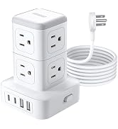 Power Strip Tower Surge Protector, NTONPOWER 5 FT Extension Cord with Multiple Outlets, 8 AC Outl...