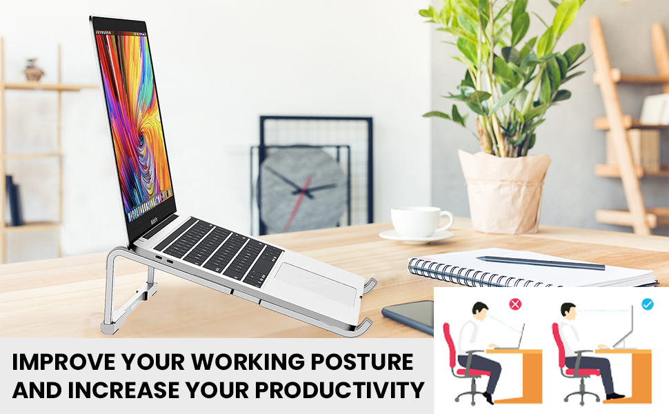 This laptop stand will improve your posture and increase prodcutivity.