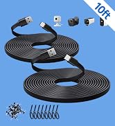 ANLINK 2 Pack 10ft/3M Flat USB C Cable, USB A to USB C Charging Power Cord for Blink Mini 2/Outdo...