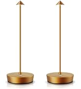 SAKRINGT 2 Pack Cordless Table Lamps Rechargeable, 6000mAh Battery Operated Waterproof Stepless D...