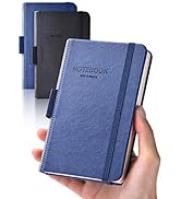 AISBUGUR Pocket Notebook Small Notebook 2-Pack, 3.5" x 5.5" Pocket Notebooks Hardcover with Thick...