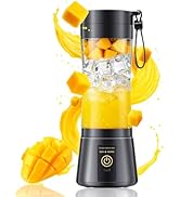 Portable Blender for Smoothies & Shakes - Cordless Blender with 380Ml Traveling Cup, 6 Stainless ...