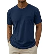 MAGNIVIT Men's Cotton Pocket Tee Shirts Soft Crew Neck Solid Color T Shirt Casual Short Sleeve Su...