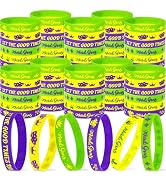 Moon Boat 74PCS Mardi Gras Accessories Bulk Parade Throws Rubber Wristbands Bracelets - Carnival ...