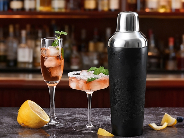 martini shaker with strainer
