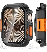 YIJDACASE Rugged Waterproof Case for Apple Watch Series 11/10 46mm, Built-in HD Tempered Glass Sc...